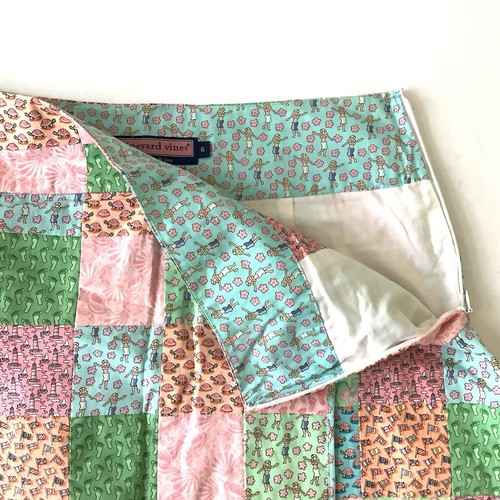 Vineyard Vines Skirt Womens Size 6 Pastel Patchwork Beach Summer Side Zip - 第 10/13 張圖片