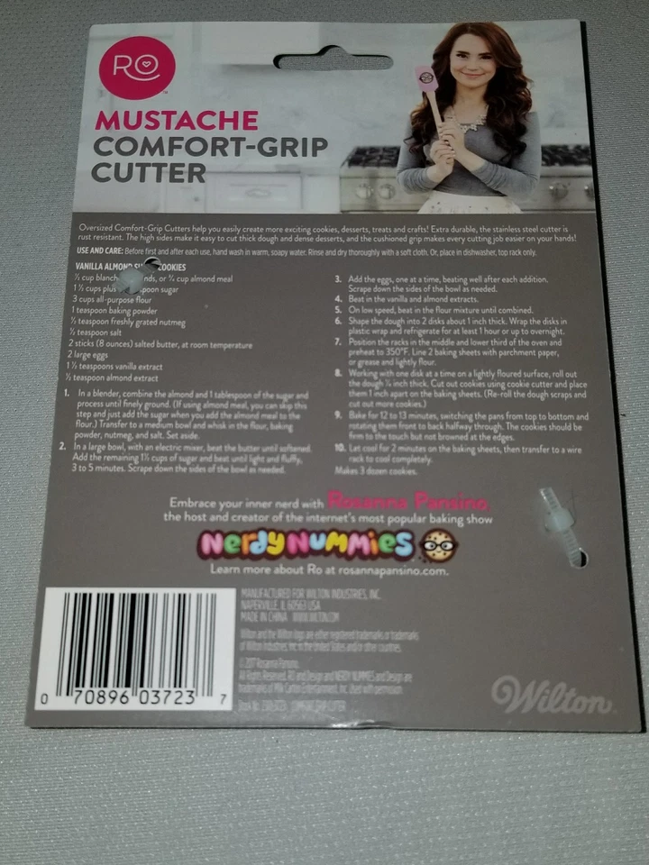 Wilton RO Bigote Confort Grip Cortador Nerdy Nummies Rosanna Pansino Gran Tamaño Foto 2 de 2