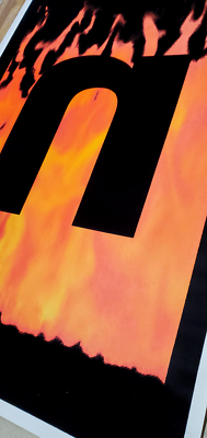 Vintage 1997 Nine Inch Nails Black Light Poster Flocked 23