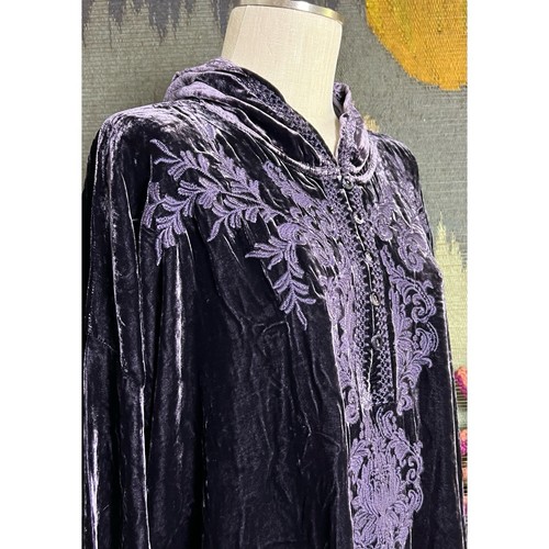 Johnny Was Lenon Purple Velvet Embroidered Hood Hoodie XLP - Picture 12 of 13