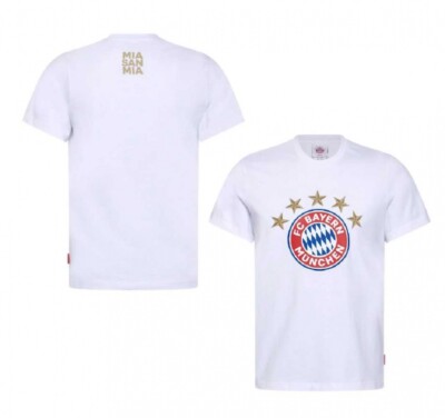 FC Bayern München T-Shirt - 5 Sterne - Logo weiß FCB Shirt - diverse Größen
