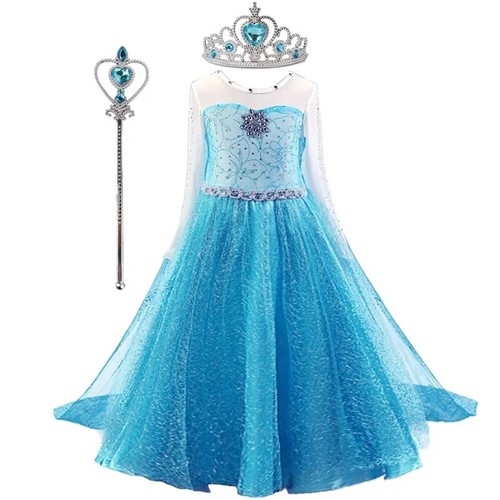 Girls Dress 3-10 Years Birthday Role Elsa Princess Dress For Kids Costume - Picture 4 of 30