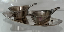 Kai Blomqvist  Zucker Sahne 3er Set mit Tablett aus Silber Finnland 1968