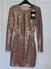 limited edition everlasting rose gold sequin long sleeve maxi dress