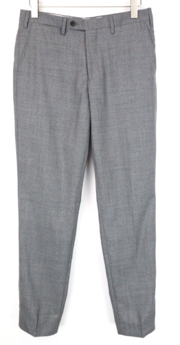 Pantalones para hombre SUITSUPPLY Brescia UK32R gris medio delgado mezcla lana pura clásico - Imagen 1 de 13