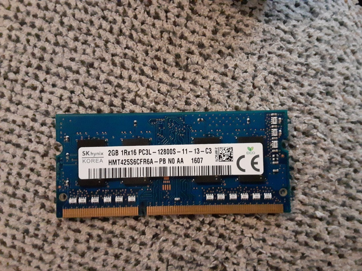 SK Hynix 2GB PC3-12800 DDR3 Laptop Memory [Part# HMT425S6CFR6A-PB]