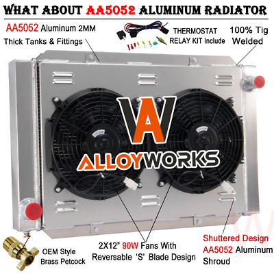 For Universal Airboat 3 Row Radiator Shroud Fan 209000 31''W x 21''H Overall