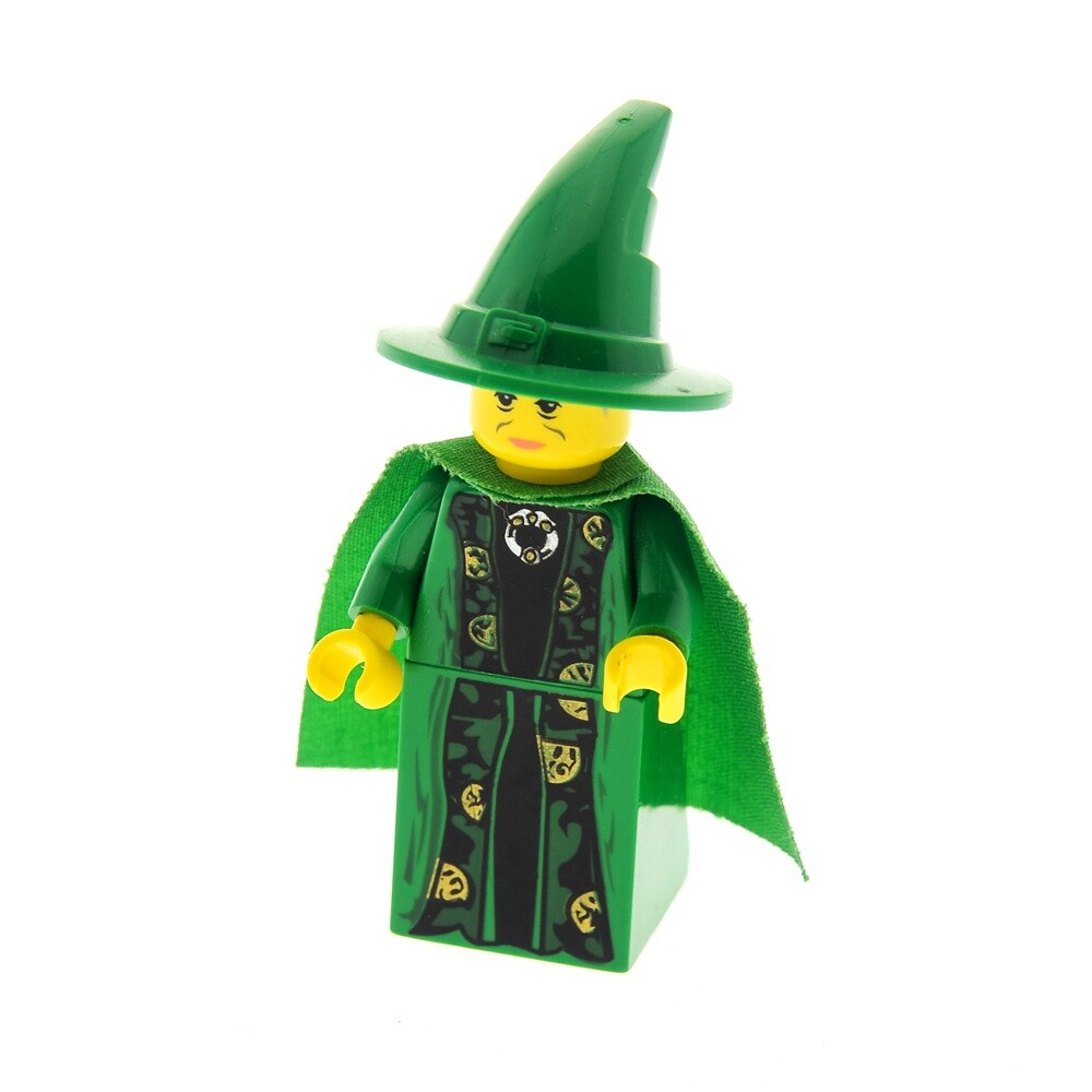 1x Lego Minifigure Harry Potter Professor Minerva McGonagall Green 4729 hp022