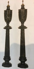 A large pair of Nero Marquina Marble lamp(77cm) and the Columns(100cm)