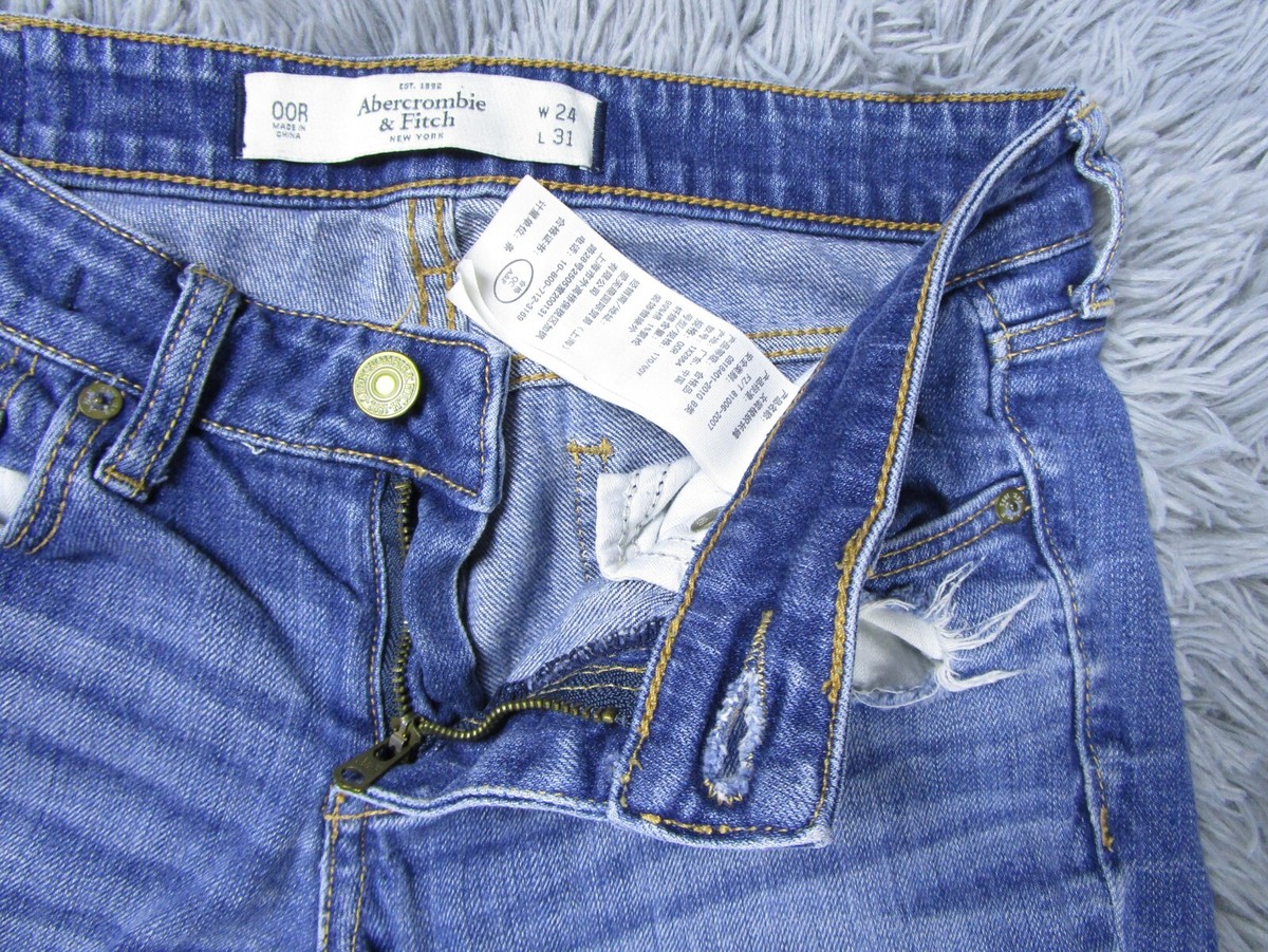 Abercrombie & Fitchデニム24 Abercrombie & Fitch Sz 24 Super Skinny Denim Jean Distressed