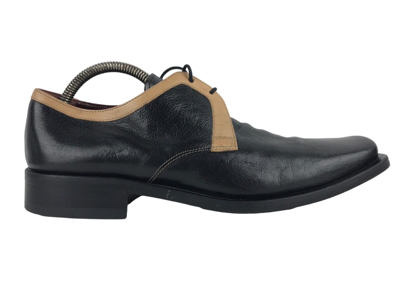 SAOLA Scarpe derby Paul May uomo nere marroni stringate punta quadrata taglia US 8 EUR 41