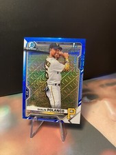 Shalin Polanco 2021 Bowman 1st Blue Chrome Refractor /150 Pittsburgh Pirates