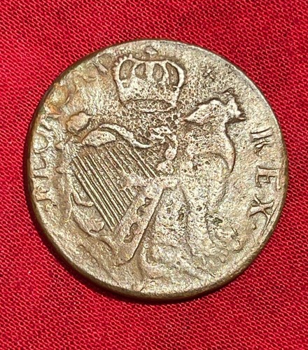 1670 New Jersey St Patrick Half Penny Very Rare Colonial Coin - Picture 2 of 8