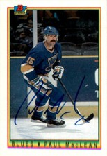 Paul Maclean Signed Auto 1990-91 Bowman card St Louis Blues