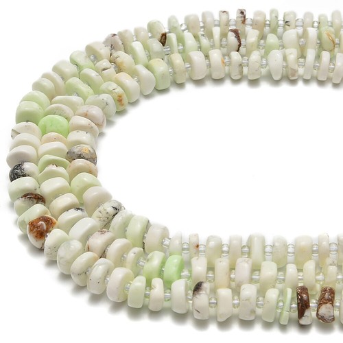 Lemon Chrysoprase Irregular Disc Beads Size 8-9mm 15.5'' Strand - Picture 4 of 4