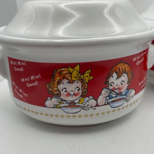 1998 Campbell's Soup Kids Lidded Bowls Set of 2 Houston Harvest Vintage Retro - Picture 6 of 11