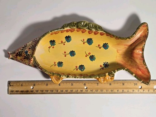 Vintage Winterthur Italian Pottery Fish Dish Hand Painted Bowl Italy - Picture 14 of 16