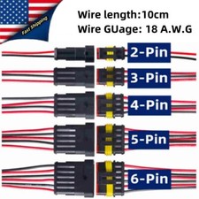 2/3/4/6 Pin Way Car Waterproof Male Female Electrical Wire 18AWG Connector Plug