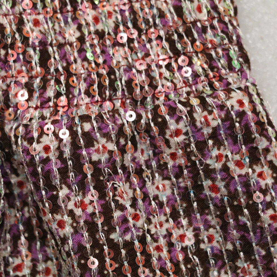 SAIA DE LANTEJOULAS HANNA BANANA GIRL'S TAMANHO 16 BORGONHA MARROM PULL ON SMOCK CINTURA - Imagem 3 de 4