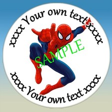 For Spiderman theme Party stickers party bag Labels Birthday sweet cone labels 