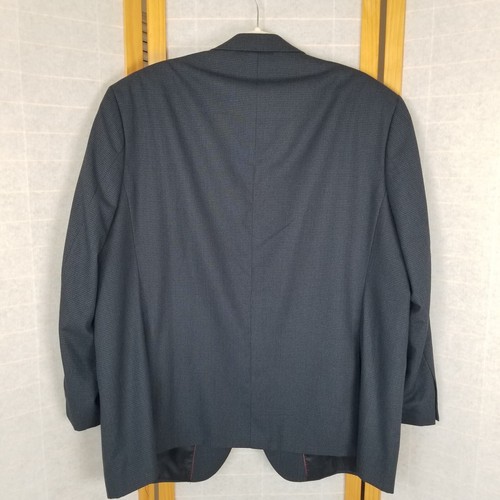 Pronto Uomo Sport Coat Size 52R Blue Black Micro Check Blazer Jacket Two Button - Picture 4 of 7