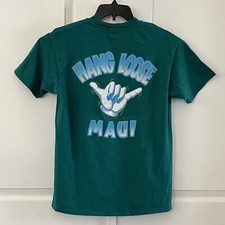 Hang Loose Maui Hawaii Shirt Adult Medium Green Surfer Outdoor Casual Mens