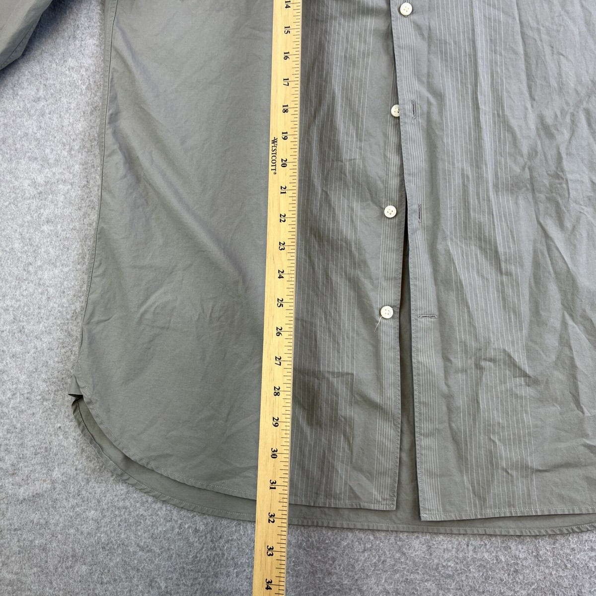 Marc Jacobs Shirt Mens 54 Green Striped Long Sleeve Collared