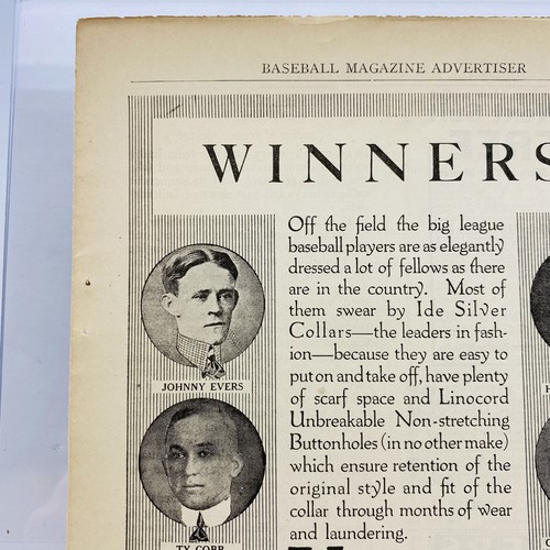 Vintage Baseball Ad IDE Silver Collars Cobb Johnson Matthews Chance Tinker RARE - Picture 4 of 10