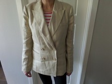 New Latest Equipment Benoite Quality Linen Tan Blazer, Sz 8, Retail $520!