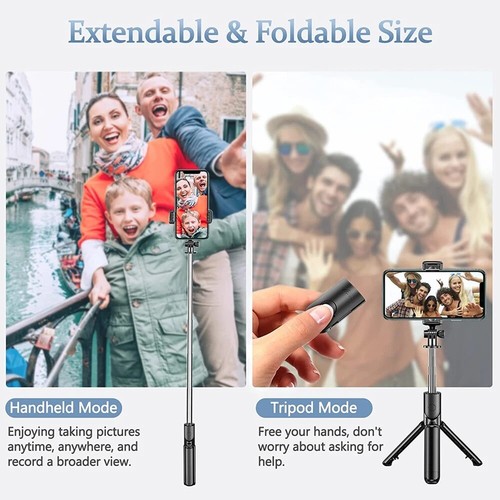 Smartphone Selfie Stick Bluetooth Stativ Teleskop Stange Fernbedienung Handy NEU - Bild 10 von 15