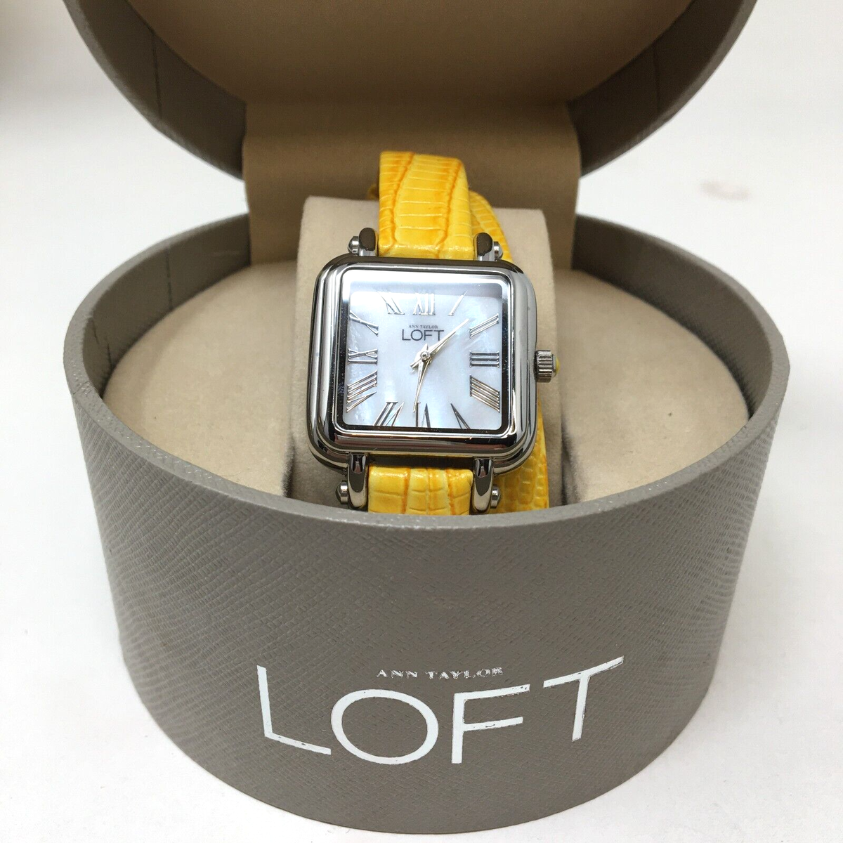 Ann Taylor LOFT Watch Yellow Leather Extra Long Band Wrap Analog