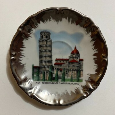 Decorative Plate Pisa Leaning Tower and Apse of the Cathedral Tuscany Italy Vintage