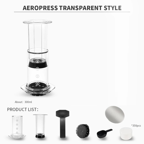 Cafetera Francesa Portátil, Cafetera Espresso Transparente, Ai1343 - Imagen 4 de 7