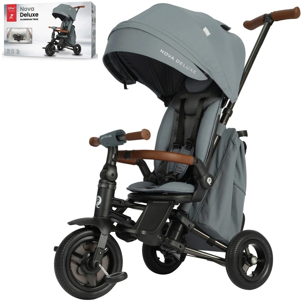 QPlay Nova Deluxe 8-in-1 Trike [Blue] Stroller | Pushchair | Tricycle