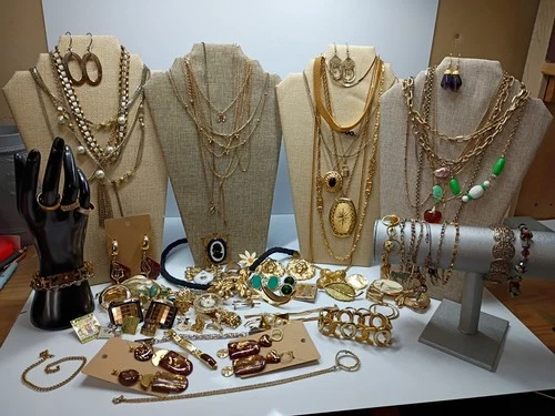 Lot Of Vintage Costume Jewelry And New Multiple Brands Colors Styles