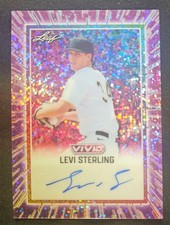2025 Leaf Vivid - Autographs Levi Sterling #BA-LS1 Purple Laser /7 (AU, RC)