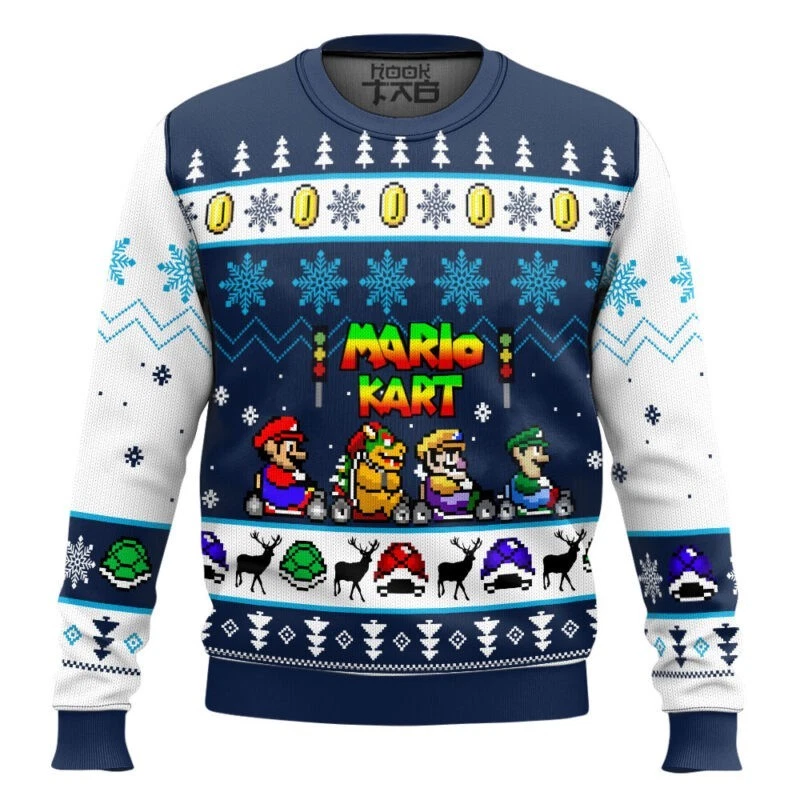 Mario Kart Racing Ugly Christmas Sweater 2025