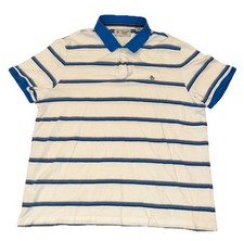 Penguin Polo Shirt Men s Size XXL White Blue Striped 100 Cotton
