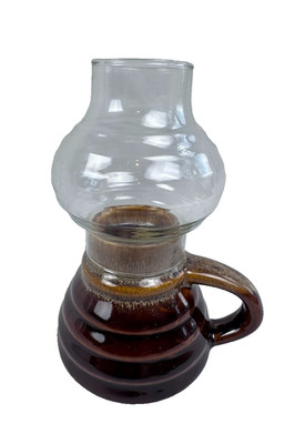 Vintage Giftco Inc. Brown Drip Glaze Miniature Ceramic Oil Lamp / Candle Holder 
