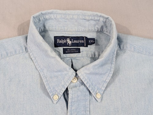 Camisa Ralph Lauren Vintage Adulto XXL 2XL Blaire Denim Cambray Abotonada - Imagen 2 de 11