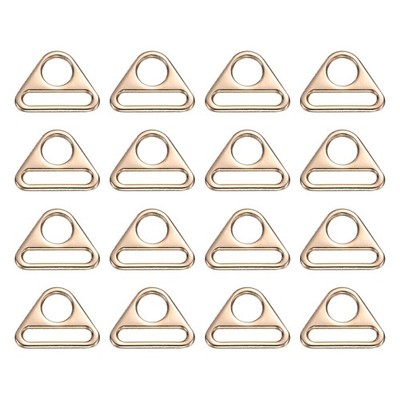 16 Pcs Gold Adjustable Triangle Buckles, D Rings for Straps
