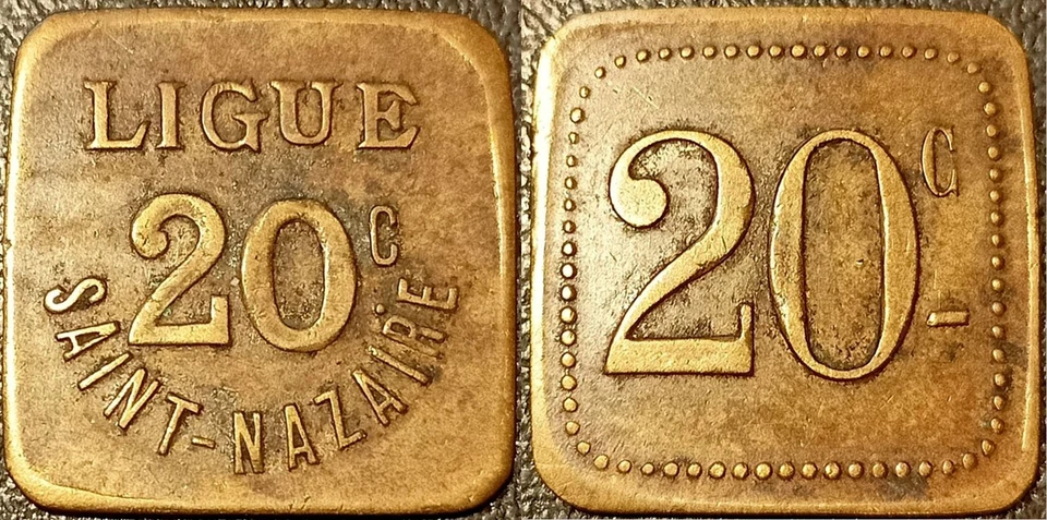 Monnaie de nécessité - Ligue Saint-Nazaire (44) 20 centimes ! El.50.3 p.430 - Photo 1/1