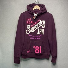 Superdry Womens Vintage Premium Goods Hoodie Purple Medium