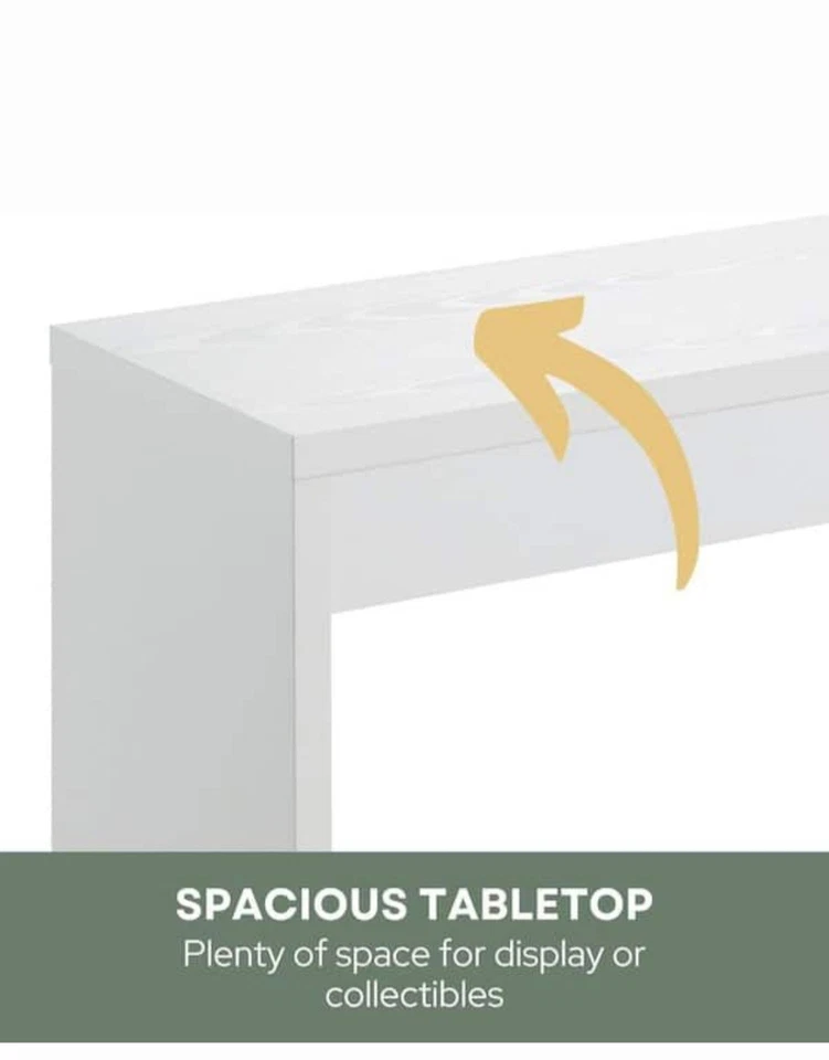 Console Table 48-In Wood Rectangular Minimalist Desk Vanity Living Room White - Image 4 of 4