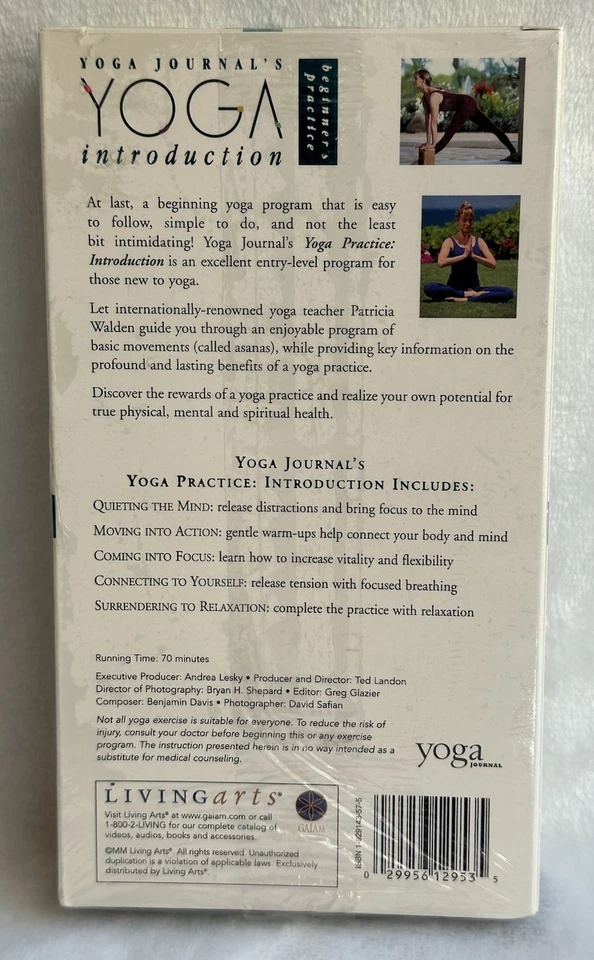 NEW Yoga Journal Beginner's Practice Introduction (VHS, 2000) SEALED Living Arts - Image 2 of 4