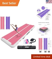 Inflatable Gymnastics Mat PVC 10-23ft Thick Tumbling Training Exercise