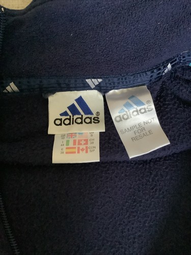 Rare Vintage Late 90’s Blue Adidas Fleece Jacket SAMPLE Zip Up Retro - Bild 8 von 17