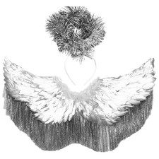 Adults Kids Headband Halloween Two-pieces Set Angel Sparkle Birthday Gift 1Pcs