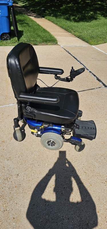 Pride Mobility Electric Power Wheelchair w/ Joystick, Black/Blue