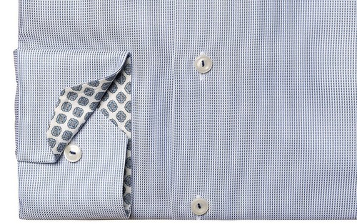 $350 NWT Eton Blue Contemporary-Fit Printed Motif Cotton Blend Dress Shirt 15.5 - Picture 3 of 7